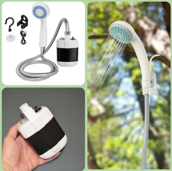 Походный переносной душ Portable Outdoor Shower с акуммулятором и зарядкой от USB